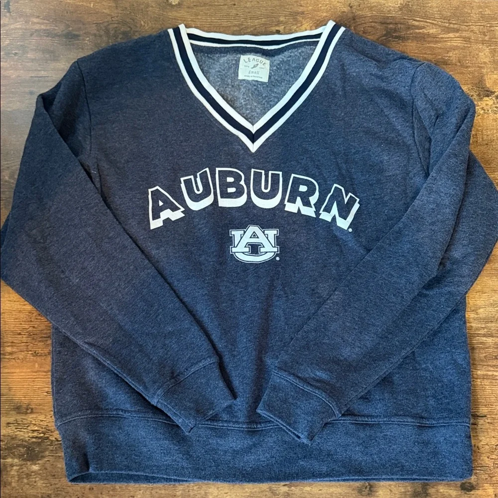 Auburn League Navy V-Neck Sweatshirt - Picture 1 of 5